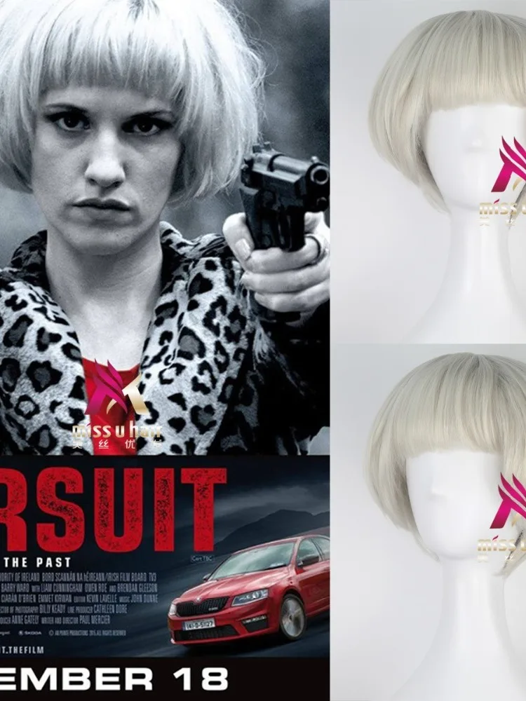 Halloween Pursuit Women Grainne Cosplay Wig Women Gold Short Bob Haircut Cosplay Hair Wig Grainne Role Play Costumes + Parrucca Cap