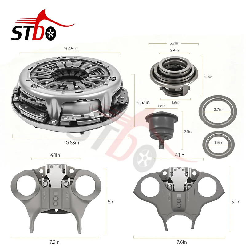 STDO 6DCT250 DPS6 자동 변속기 클러치 키트(포드 포커스 피에스타 B-Max Ecosport 2011-2019용 포크 레버 포함) 602000800 교체