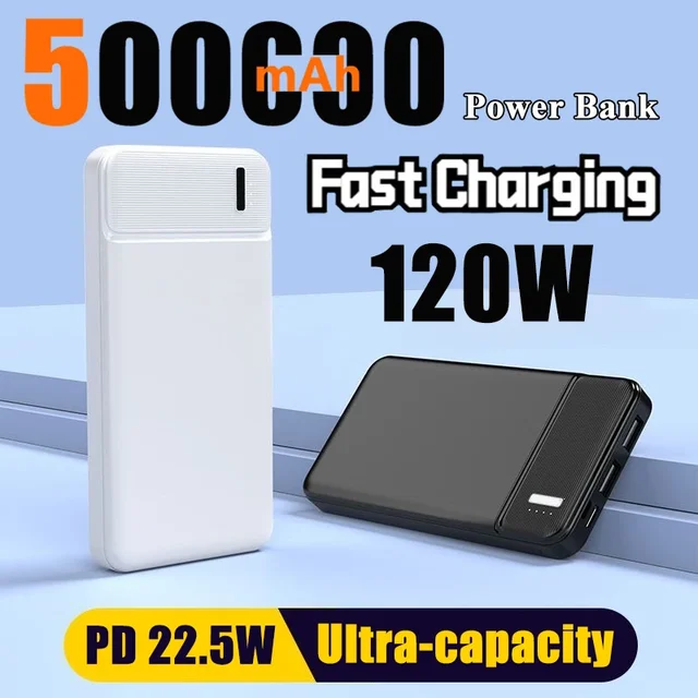 Batterie externe Portable 50000mAh, haute capacité 120W, charge Super rapide, PD 20W, pour plusieurs appareils 1