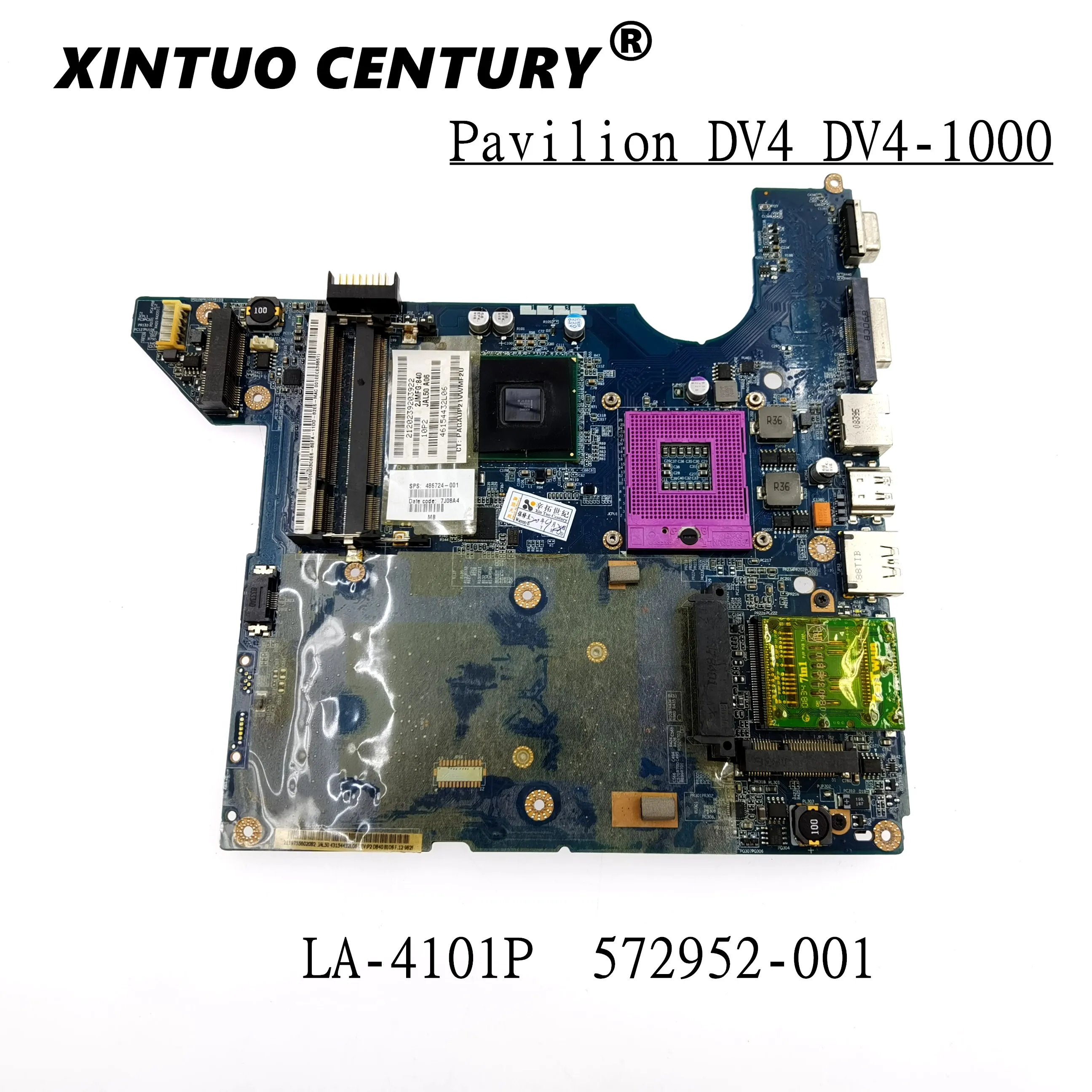 

572952-001, материнская плата JAL50 LA-4101P для ноутбука HP DV4 DV4T-1400, материнская плата GM45 DDR2