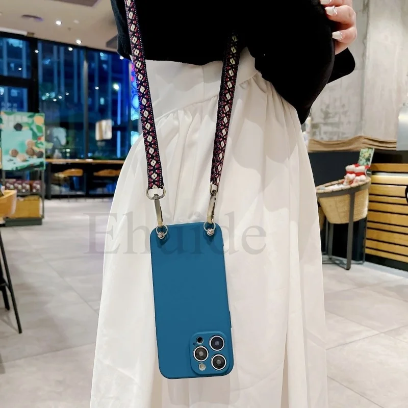 Classic Strap Case - Crossbody Neck Lanyard Soft Silicone Cover