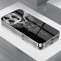 Luxury Crystal Eagle Pattern Tempered Glass Phone Case - iPhone 17 (DDBL - 325DBL251026501)