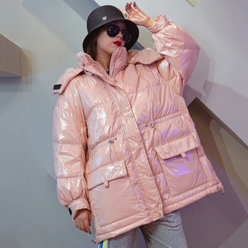 お値下げ→UAダスティピンクコート Down Jacket Womens 2025 Winter New Outerwear Fashion Slim