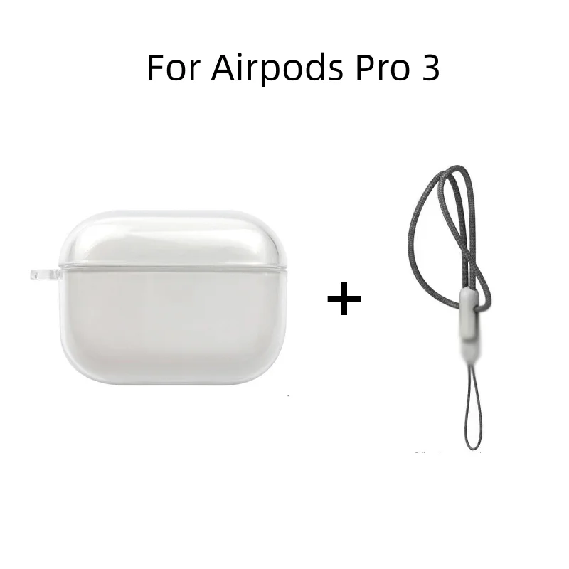 Transparent Shockproof Earphone Case with Lanyard Strap