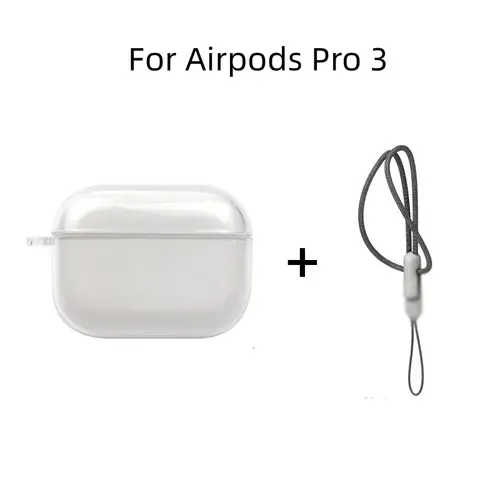 Clear Soft TPU Earphone Case for Airpods 4 3 2 1 Pro Pro2 Pro 3 Shockproof with Lanyard Strap for Airpods 4 Charging Case Cover - Image 11