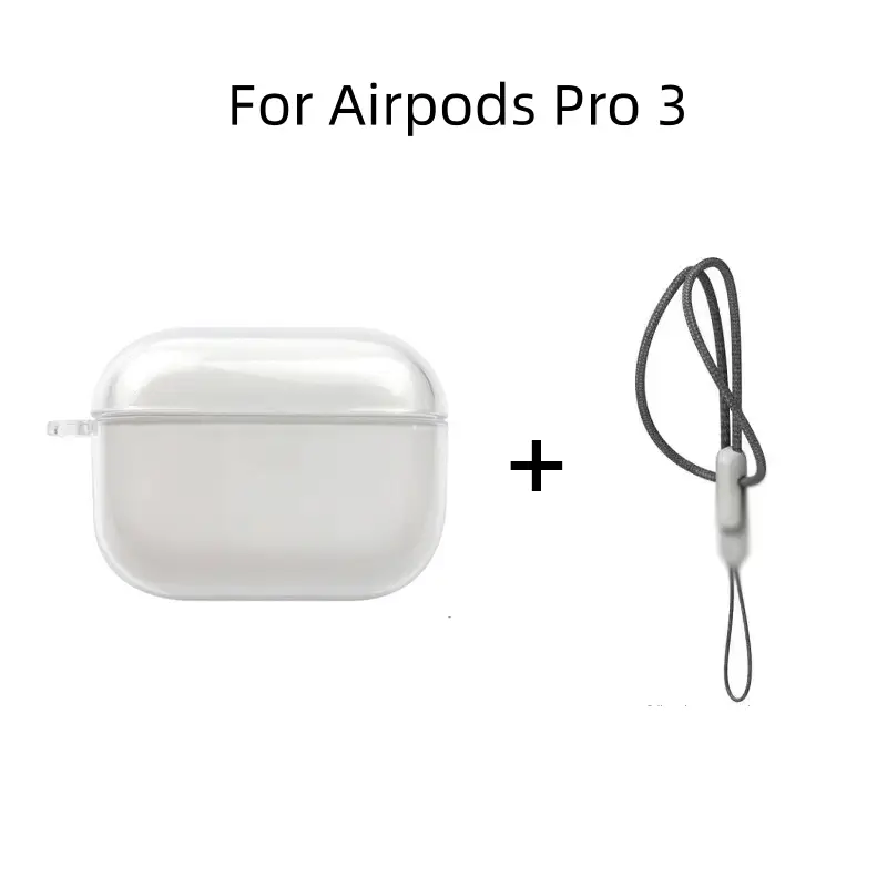 Clear Soft TPU Earphone Case for Airpods 4 3 2 1 Pro Pro2 Pro 3 Shockproof with Lanyard Strap for Airpods 4 Charging Case Cover - Image 11