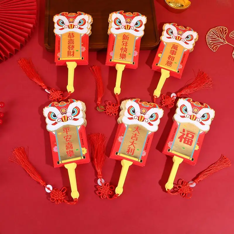 

Твердая оболочка счастливый и благоприятный Весенний фестиваль красные конверты креативная милая форма праздничный красный конверт товары для дома Веер Складной