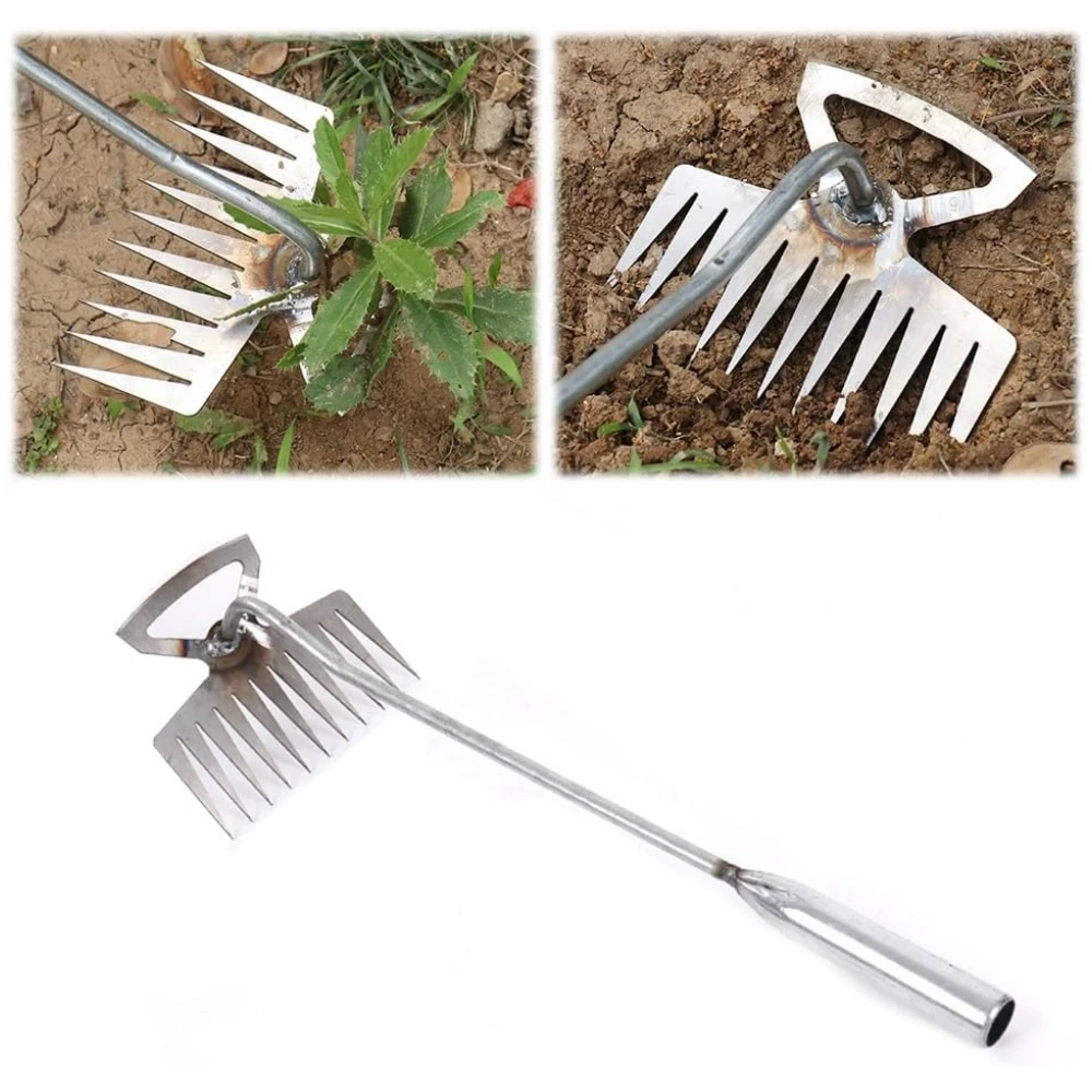 

40cm Weeding Artifact Uprooting Weeding Tool Steel Weed Puller Gardening Tool Dual Purpose Weeder Remover