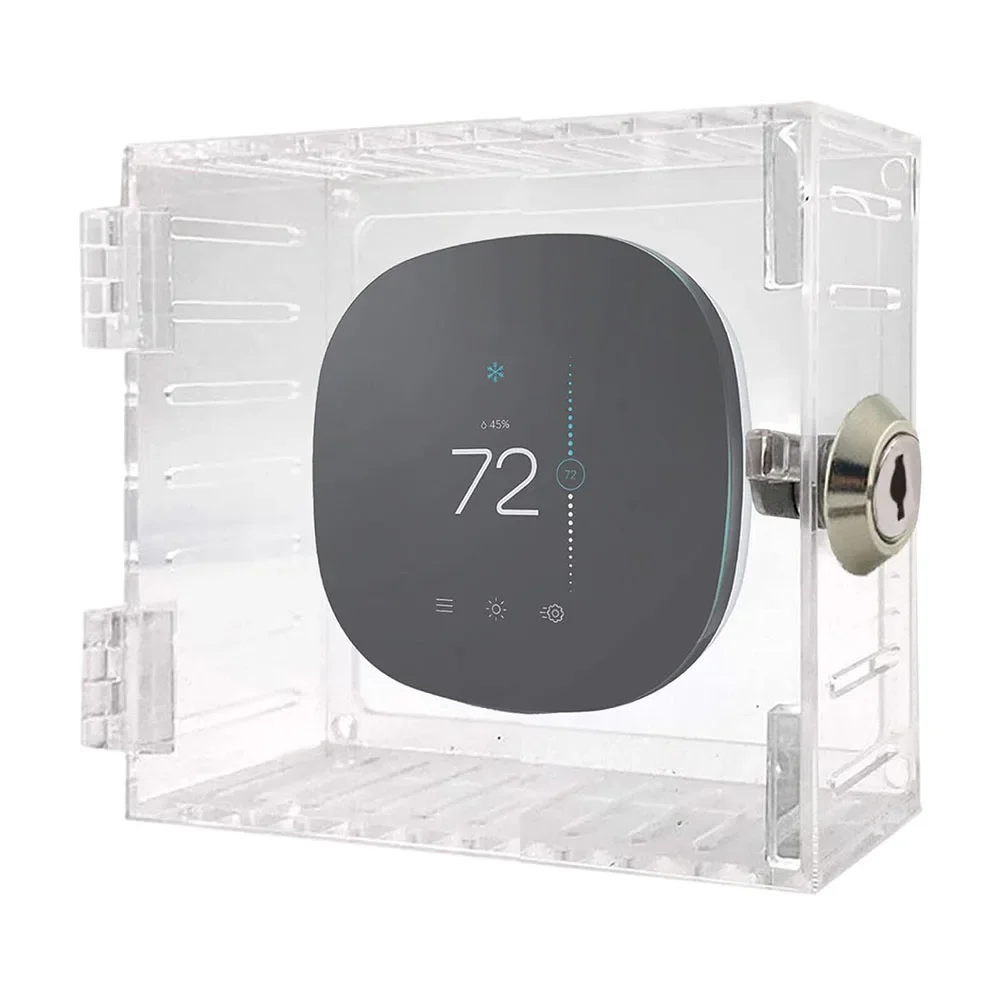 Acrylic Thermostat Lock Box Clear Guard Clear Cover Lock Box Keeps Fingers Away Tampering Gift Ideas Thermostat Lock Box