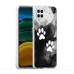 Paw Print Transparent Silicone Phone Case - Cute Dog Footprint Design - FOR samsung a72 (B1)