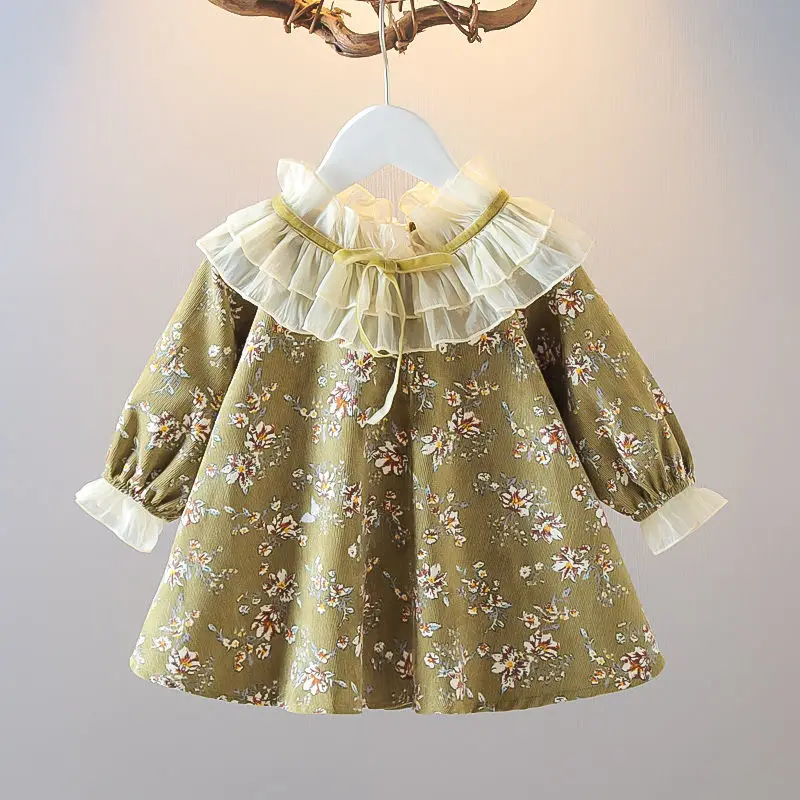 2022SpringLightLuxuryNewGirlsDressFashionChildrenBabyLong