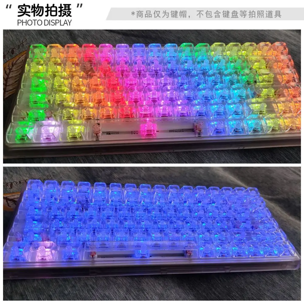 Keycaps de Teclado Transparentes para Teclado Mecânico Keycaps em Branco Perfil Abs Cereja em Branco Cereja Perfil 132 Chaves - Imagem 4