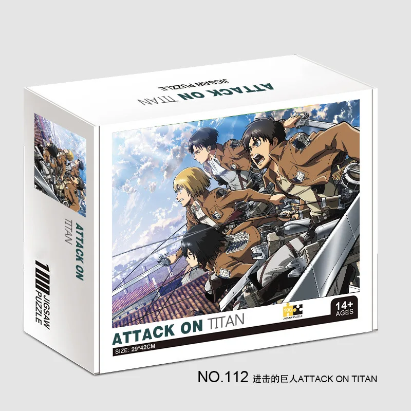 100Piece Japanese Anime Attack on Titan Eren Jigsaw Puzzles for Adults Series Kids Learning Educational Intellectual Toys Gifts 2