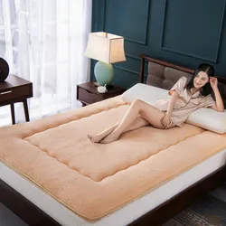 Colchón de invierno para el hogar, colchón suave de 1,8 m de espesor, 2m, cama doble de 1,5 m, cama individual de terciopelo de cordero, almohadilla Tatami cálida, cojín para sofá