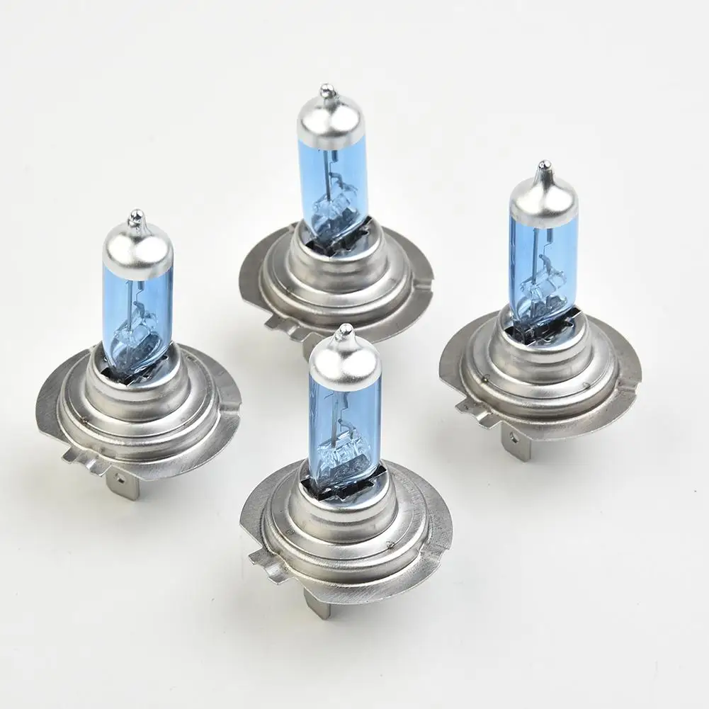 

4pcs 4500K Super Bright White H7 Halogen Bulb 12V Car HeadLight Bulb H7 100w Halogen Lamp Car HeadLight Replacement Bulb