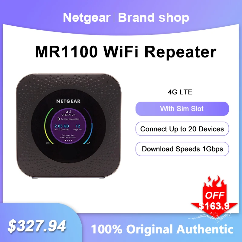 Unlocked Netgear Nighthawk M1 MR1100 WiFi Repeater 4G Router With Sim
