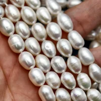 Perles Blanches Naturelles en Forme de Riz, de Qualité Moyenne, 6 ~ 7mm 8 ~ 9mm 10 ~ 11mm, 5 Brins/Lot, pour Fabrication de Colliers et Bracelets 6