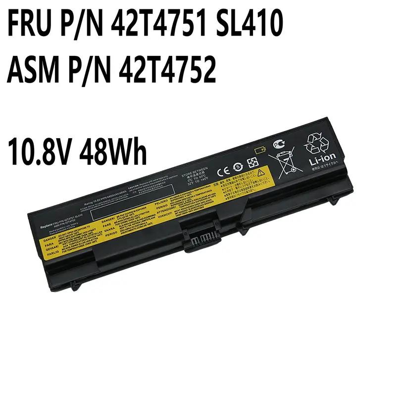

New Laptop Battery for Lenovo ThinkPad L520 SL410 SL510 T410 42T4737 42T4751 42T4752 42T4753 42T4852 42T4911 FRU 42T4755 42T475