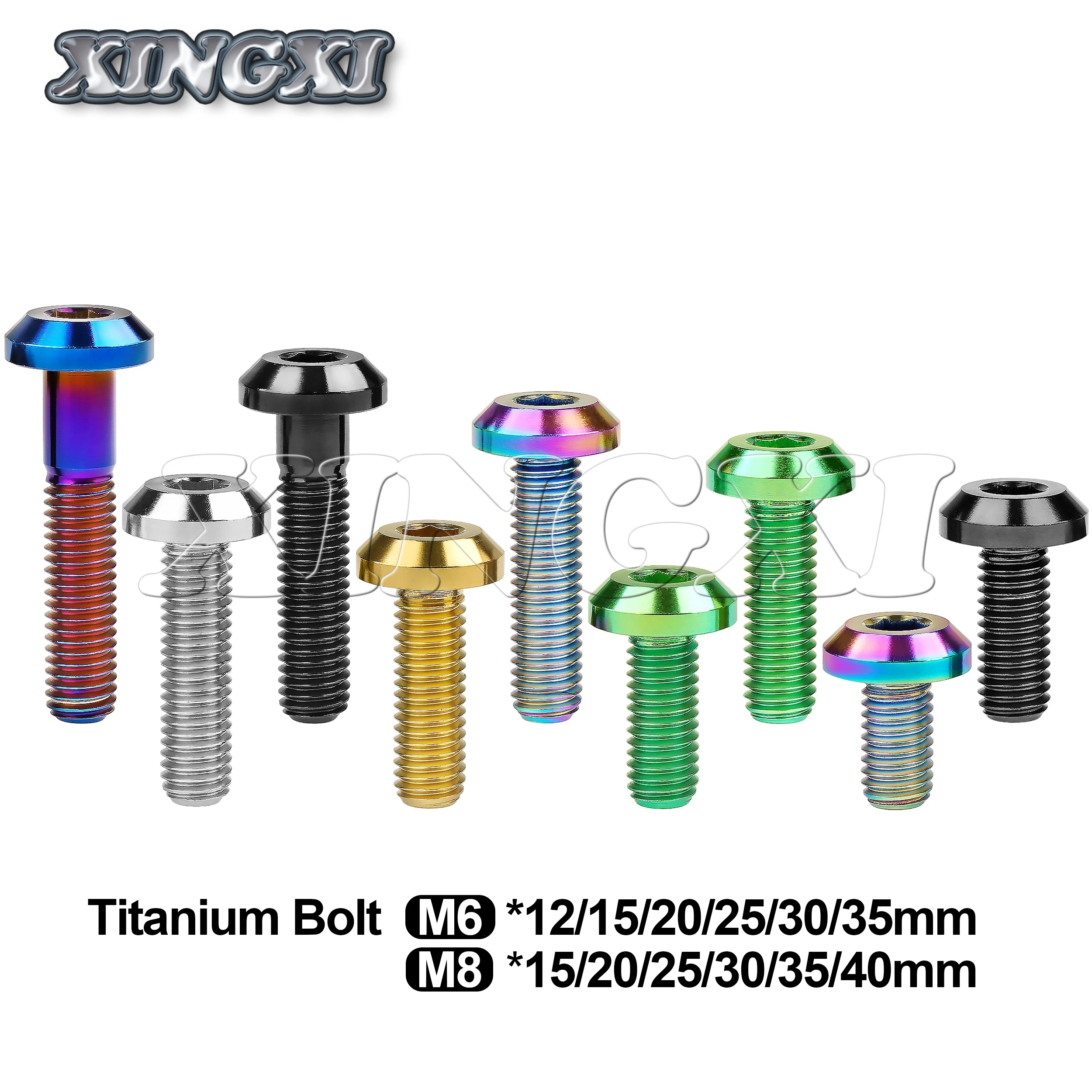 Xingxi Titanium Bolt M6/M8X12/15/20/25/30/35/40mm Allen Key Head Ti Screw For Bicycle Motorcycle Brake titanium bolts