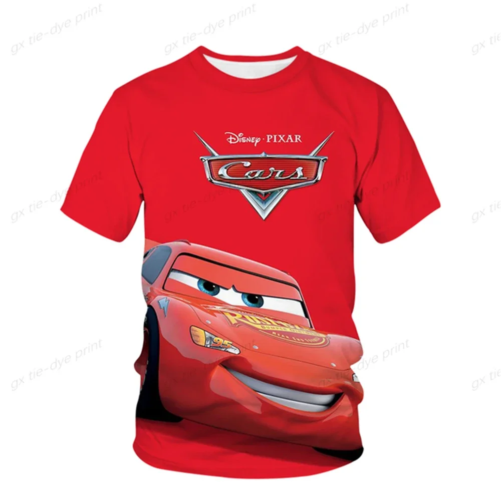 New Summer Children Cars T-Shirt Kids Lightning McQueen Clothes Kawaii Anime Cartoons Kids Boy Girl Hip Hop T Shirt Casual Top 2