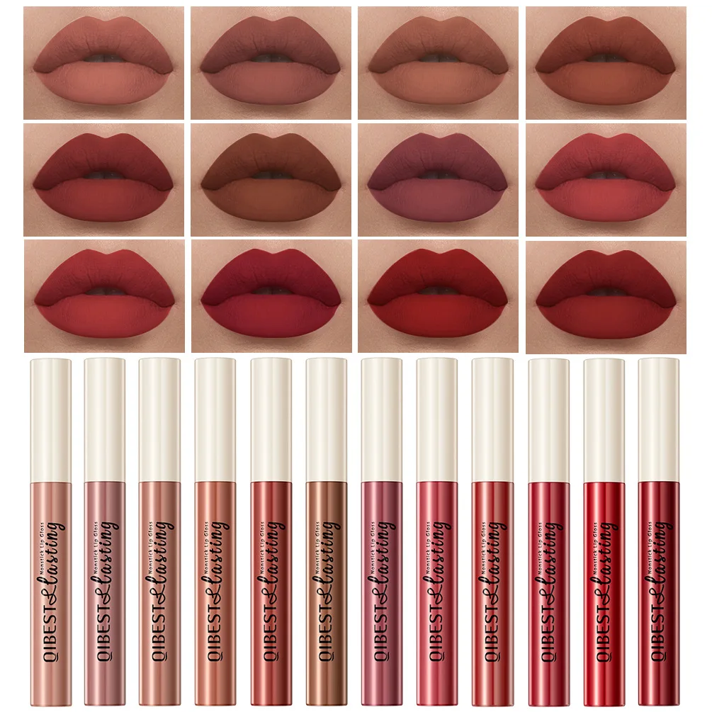 Matte Lipstick Non-Stick Cup Waterproof Long-Lasting Smudge-Proof Velvet Finish Transfer-Resistant Lip Gloss
