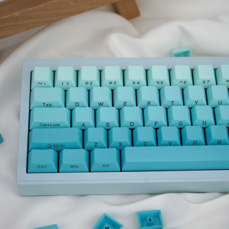 Keycap Teclado Mecânico Gradiente Gmk Frontal ou Lateral Gravado Keycaps Pbt de 125 Teclas Sublimação Dye Perfil Cereja - Imagem 6