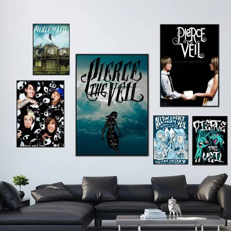 T-shirt Vintage Pierce The Veil Avec Motif Crâne - Coton Noir, Tailles S à 5XL, Neuf Avec étiquettes