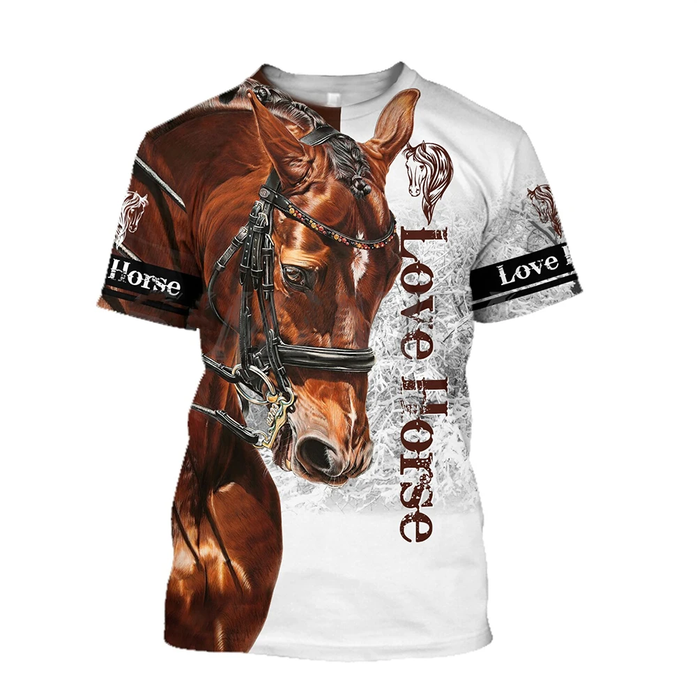 

3D Printing Horse Shirt Unisex Fashion Women's Tee Shirt Large Loose O-Neck T-Shirt Casual Short Sleeve T shirt Horse Clothes