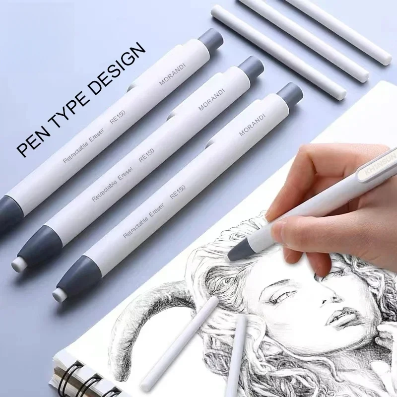 Gomma da matita a forma di penna per schizzi, scrivere, forniture per cancellare, accessori di cancelleria - immagine 3