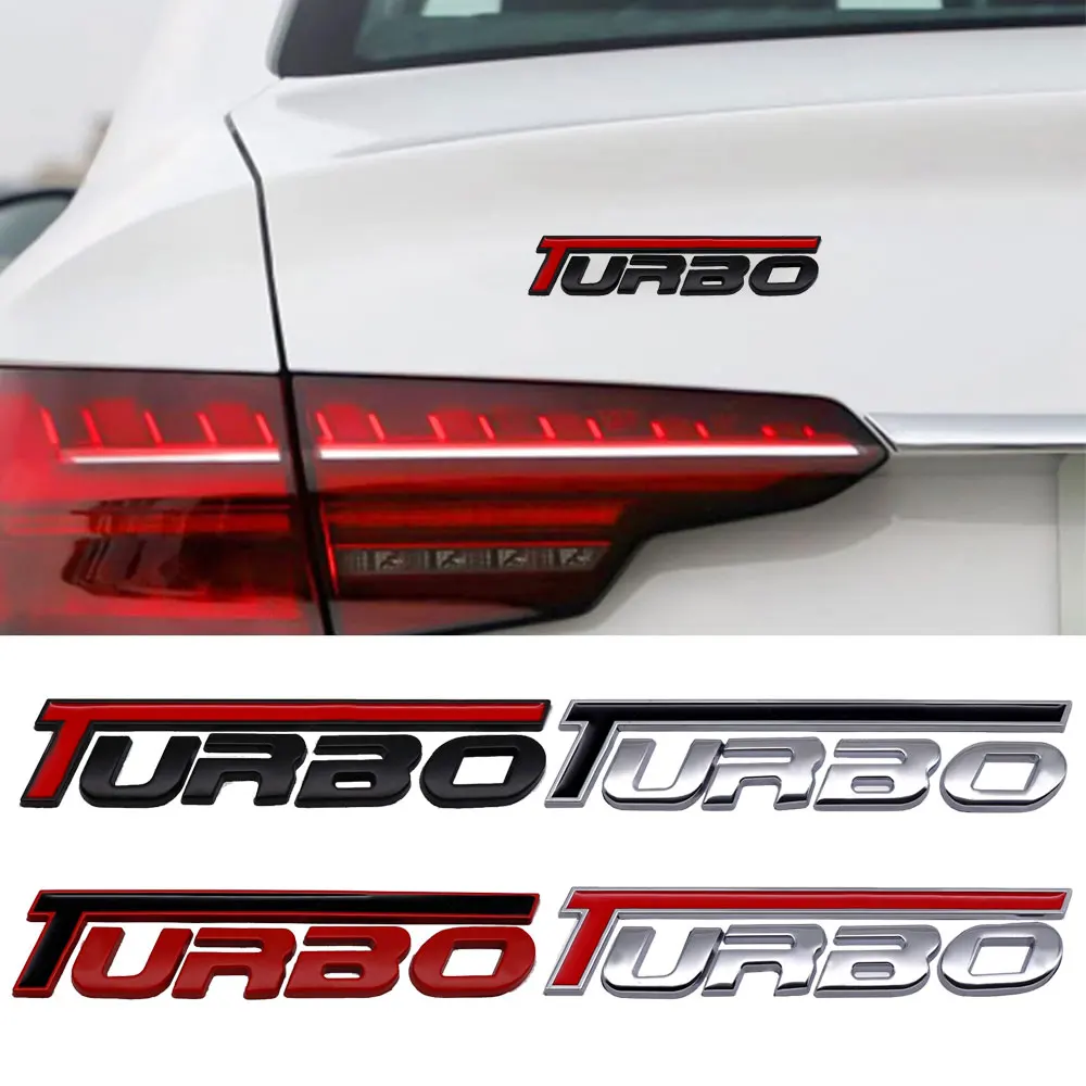 

Car Styling Stickers Turbo 3D Metal Zinc Alloy Universal Fender Emblem Rear Trunk Badge Sticker Decal Car Exterior Accessories