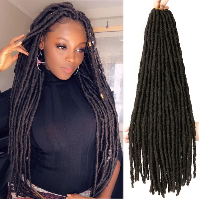 Synthetic Crochet Braiding Hair Extensions Dreadlocks Ombre Brown Colored X-TRESS Soft Straight Faux Locs Braids Hair For Women #4
