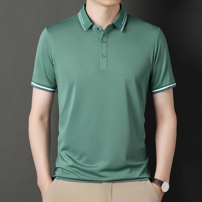 Description Picture 5 of itemMen Polo Shirt Tops Short Sleeve for Summer Male Fashion Clothing Casual Plus Size 3XL 4XL 100kg Green Black White 00391