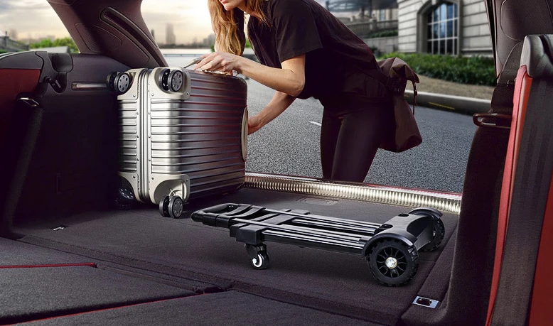 Portable Folding Luggage Travel Shopping Cart Lightweight Trolley Hand Truck Barrow Cart Home Foldable Wheel Trolley