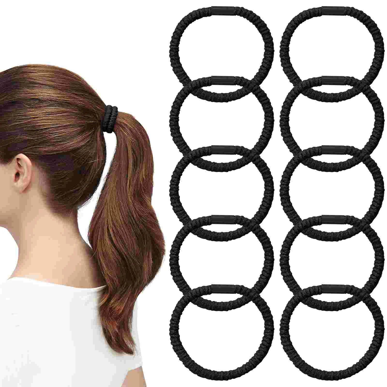 

10 Pcs Hair Band Set Ties For Thick Bands Ribbons Stretchy Scrunchies Girls No Damage Elastic Women