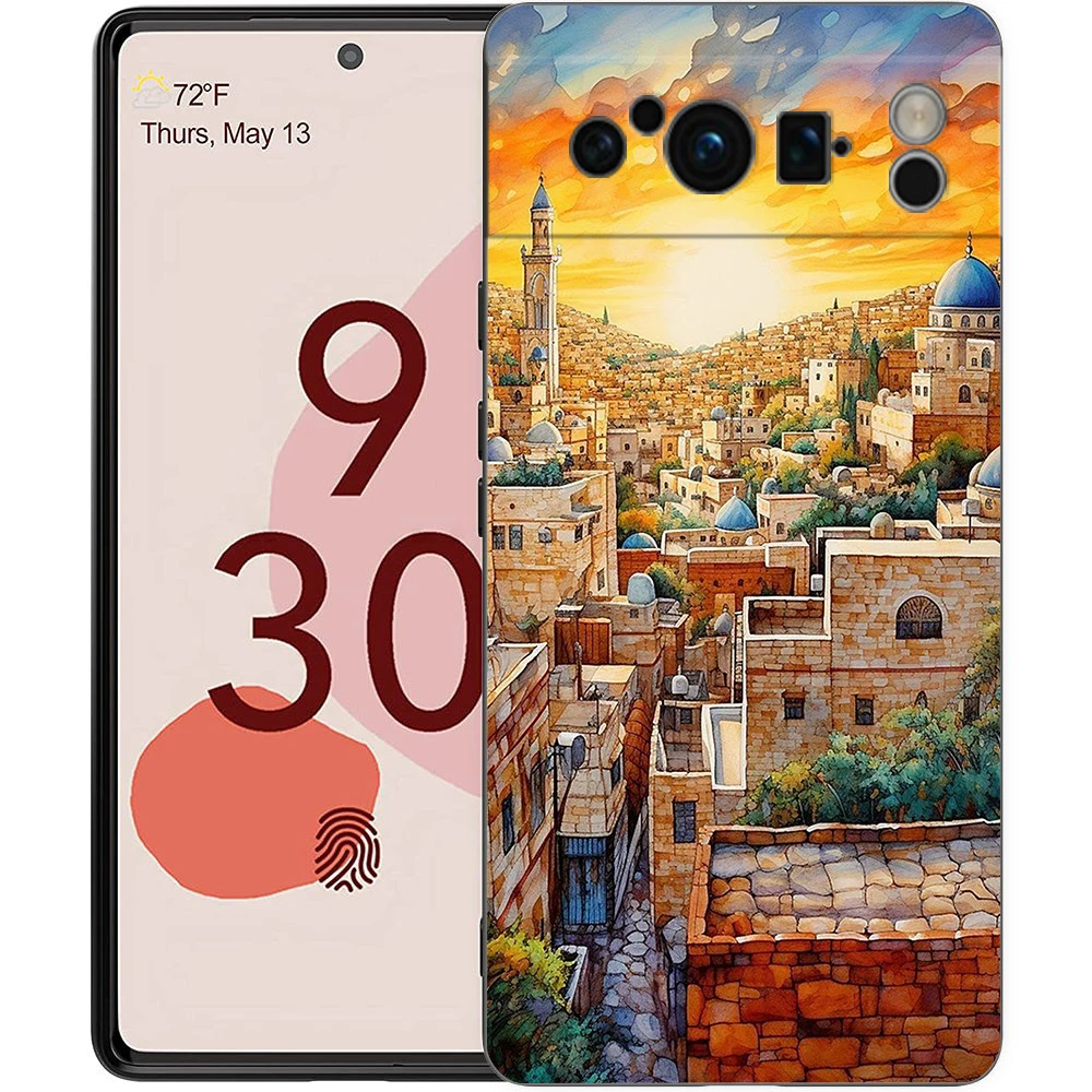 Explore Jerusalem: Shockproof TPU Black Phone Case - Soft & Durable Cover