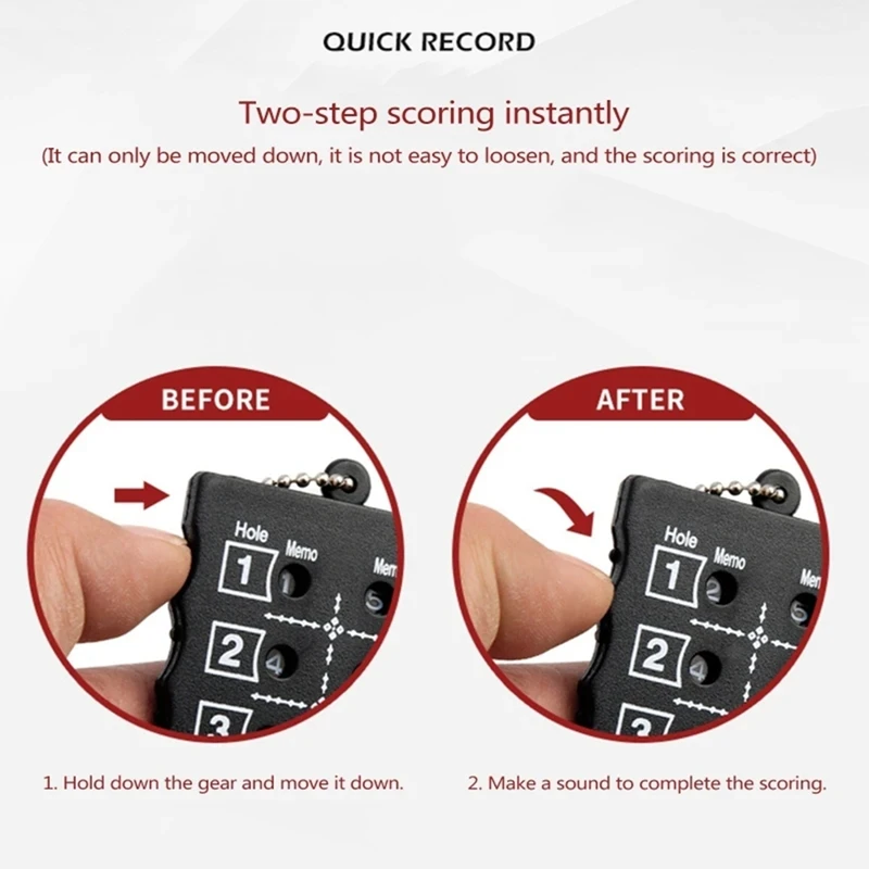 Club Golfing Scoreboard Score Card Indicator with Keychain Golf Score Counter Stroke Putt Sports Scoring Clicker for Beginner
