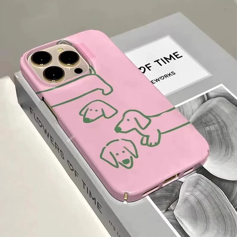 thumbnail image 1 of Funda de perro salchicha Rosa Simple para IPHONE, funda acrílica dura para teléfono móvil, 15PRO MAX, 14, 13 PRO, 13 PRO MAX, 15, 15PLUS, 15PRO, 1 of 5