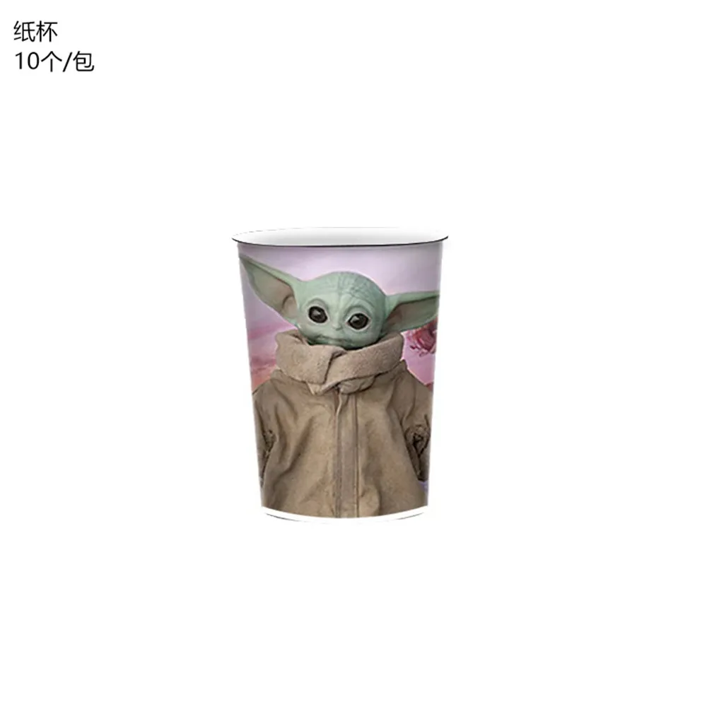 Mandalorian Yoda Tema Bambino Buon Compleanno Decorazioni Per Feste Palloncino Baby Yoda Tazze Bandiere Piatti Baby Shower Forniture Per Feste Gif