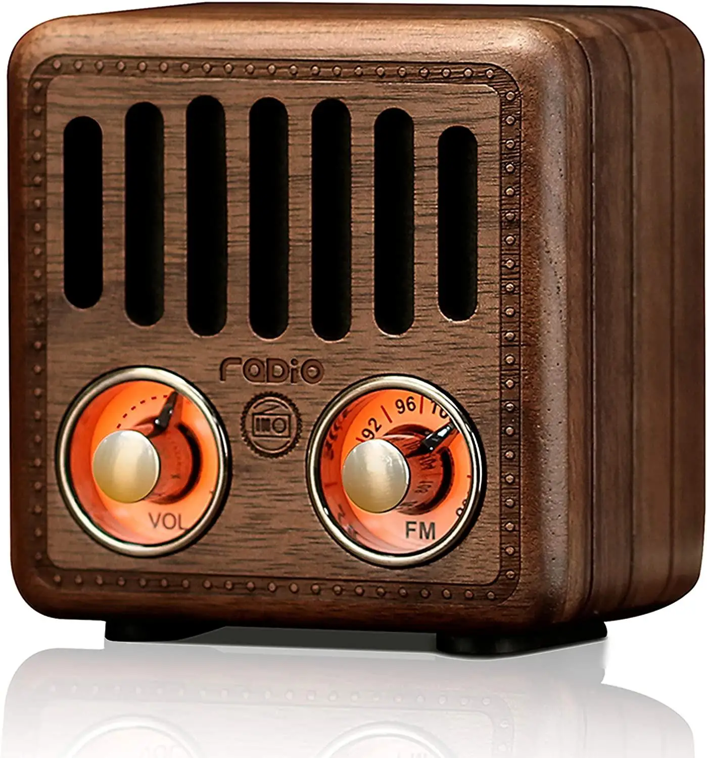 Solid Wood Retro Radio Digital FM Radio Portable Mini Bluetooth Speaker