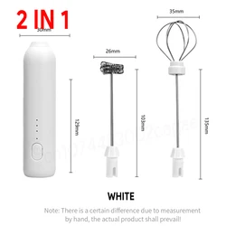 Versatile Wireless Electric Frother & Beater with Type-C Charging (WHITE)