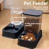 1/2 Pcs Pet Water Dispenser And 1 Pet Food Dispenser Set,  Cat Water Dispensers,  Pet Bowl Feeders 3