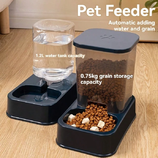 1/2 Pcs Pet Water Dispenser And 1 Pet Food Dispenser Set,  Cat Water Dispensers,  Pet Bowl Feeders 3