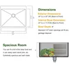 25 Inch Top mount Kitchen Sink Drop-in, Farmhouse Kitchen Sink with Sink Protector 18 Gauge, Workstation Sink, 3