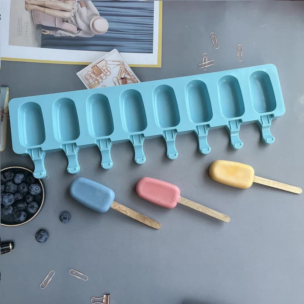

Small ellipse Ice Cream Mold Silicone Chocolate Dessert Fruit Juice Homemade Tools TrayPopsicle Mould Summer Party Supplies