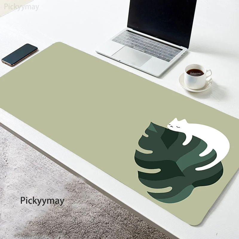 Large Mousepad Cute Cat Mousepads 900x400 Plant Keyboard Mat Desk Rug Design Office Pc Desk Mats Company Mouse Pad For Gift