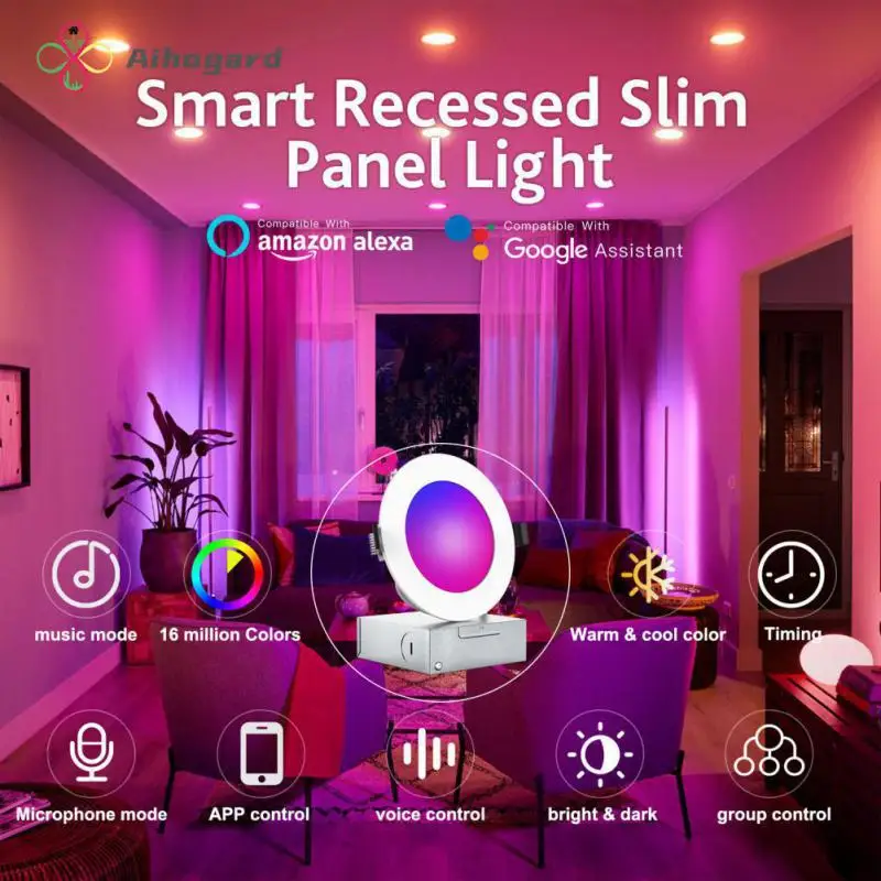 

Лампа с Wi-Fi, 120 В,-В переменного тока, Rgb, 9 Вт, голосовое управление