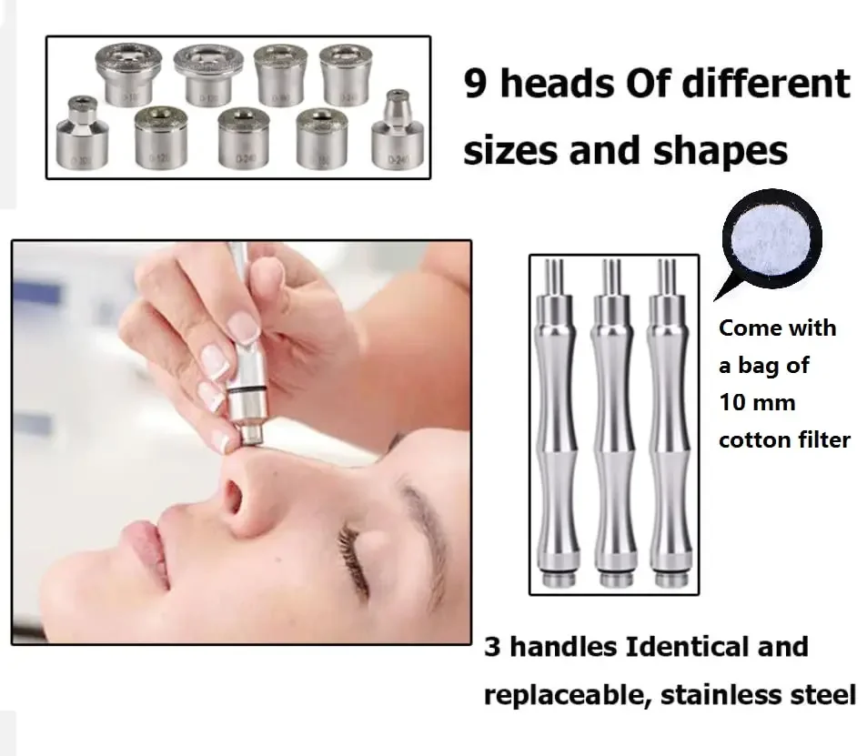 Diamond Microdermabrasion Dermabrasion Replacement Accessories For Facial Peeling Face Skin Care 3 Wands 9 Tips