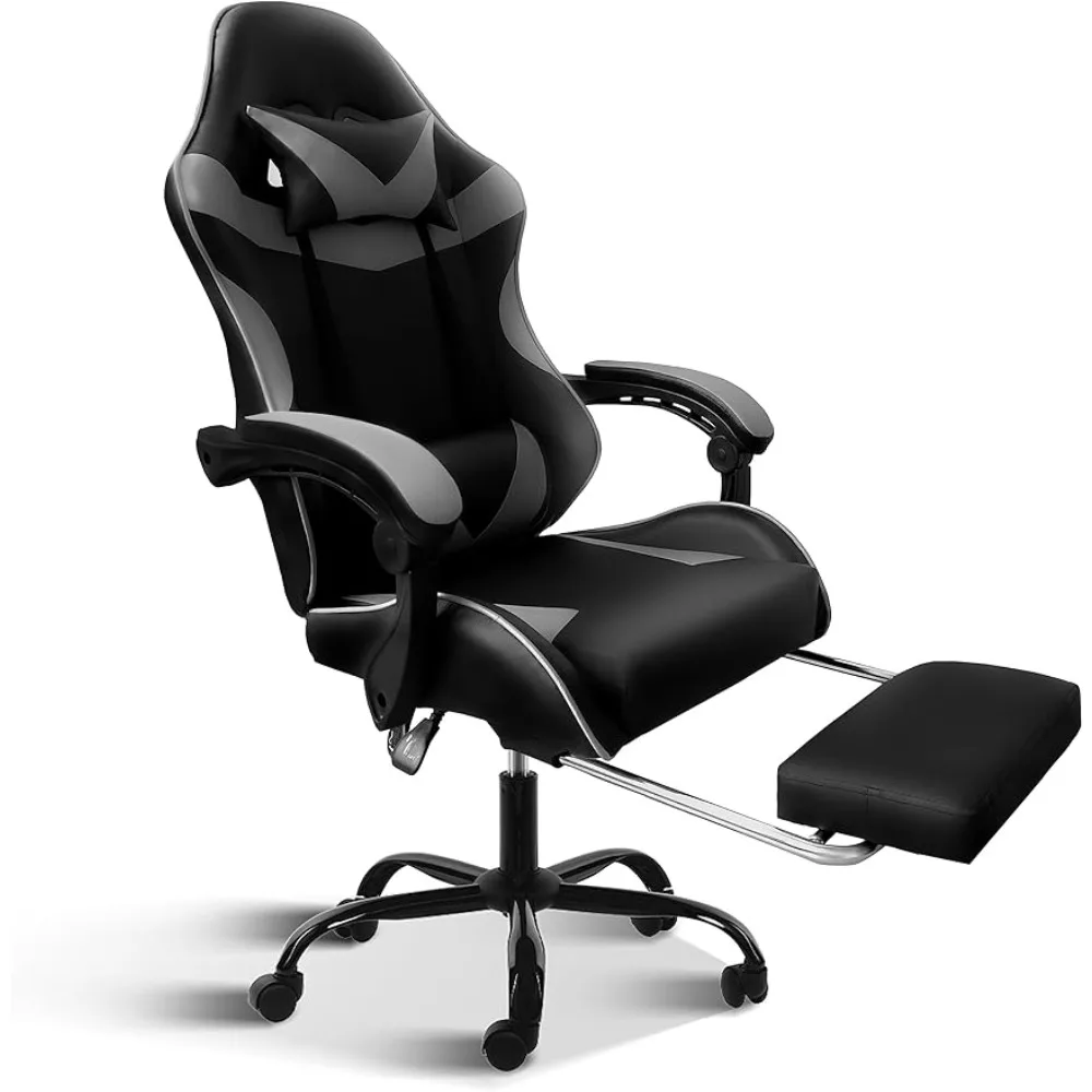 

Gaming Chair Racing Style Adjustable Swivel Office Chair, Ergonomic Video Game Chairs with Headrest and Lumbar Support