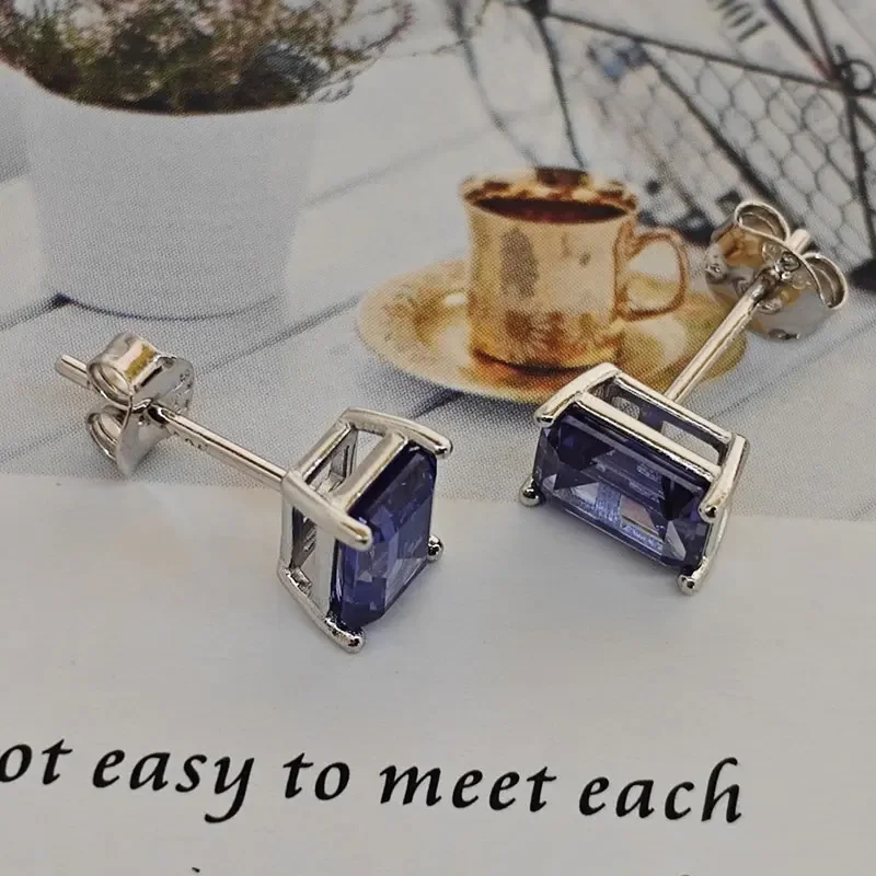 2 Pairs Tanzanite 925 Sterling Silver Earring Jewelry Sets Earring for Women 2