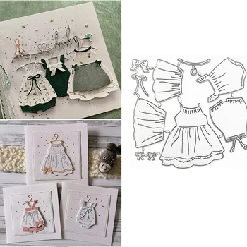 아기 앞치마 드레스 프레임, 금속 커팅 다이, 스타 문 앞치마 드레스, 행거 다이 컷, DIY 스크랩북 스텐실 템플릿 몰드